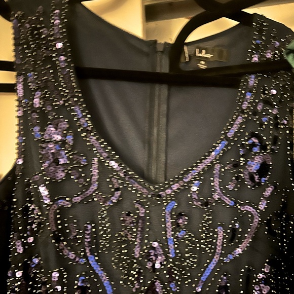 Lulu’s Dramatic Entrance Navy Blue Sequin Beaded Elegant Evening Gown Maxi M - Picture 10 of 10